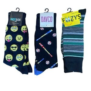 Men's HOTSOX, FOOZYS, DAVCO Lot Of 3 Pairs Of Socks Size 10-13 New
